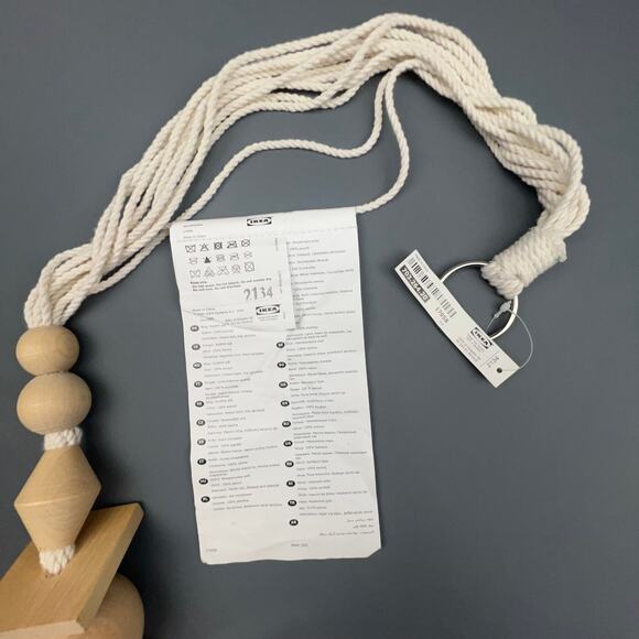 IKEA Macrame Plant Hanger with Wooden Beads Boho Hanging Planter NWT - Picture 2 of 3